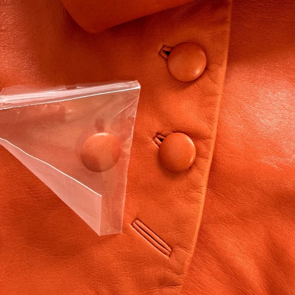 Giorgio Armani Couture Womens Lambskin Blazer 10 Button Front 3/4 Sleeve Jacket - Picture 7 of 14